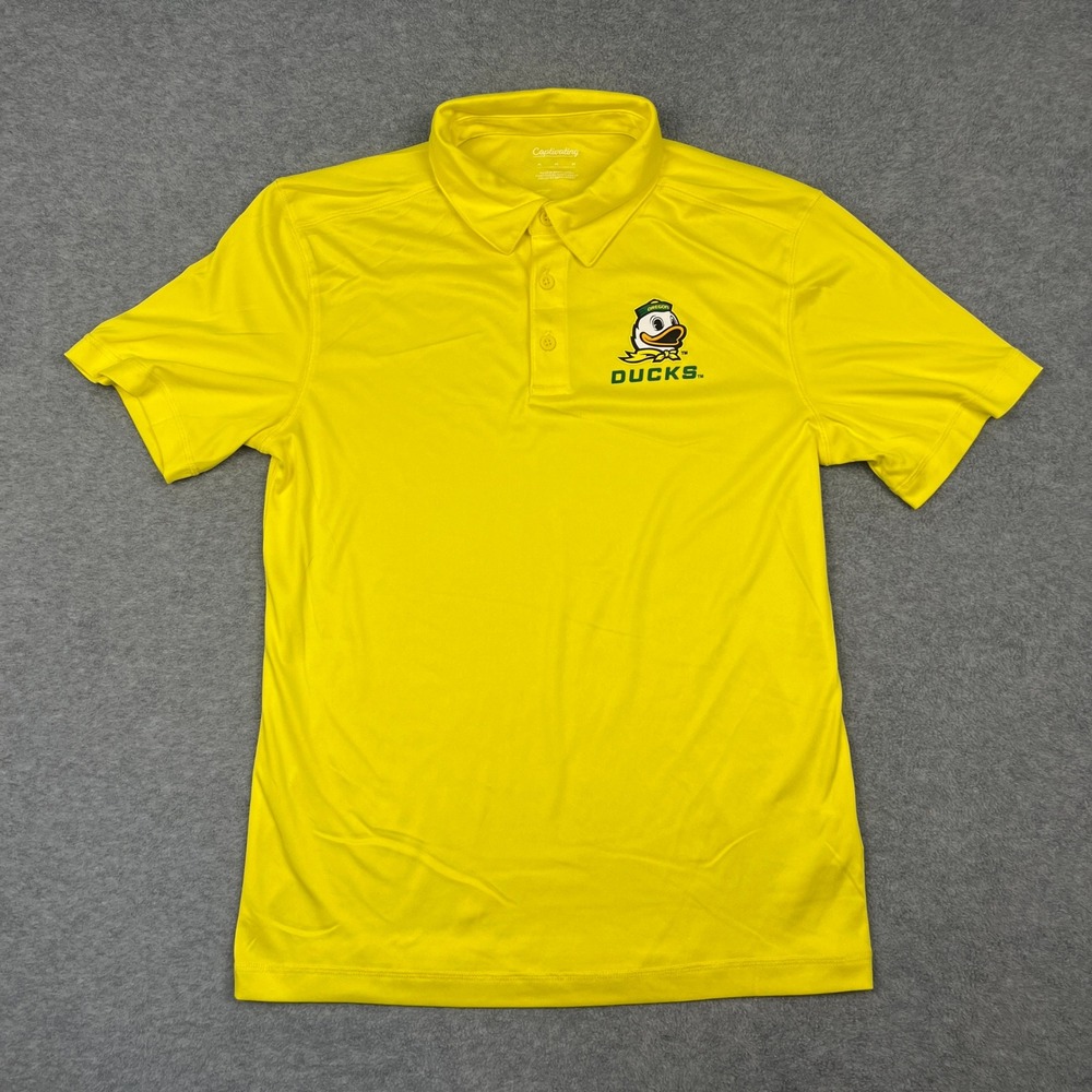 Captivating Polo Shirt Mens M Yellow Oregon Ducks Short Sleeve Performance